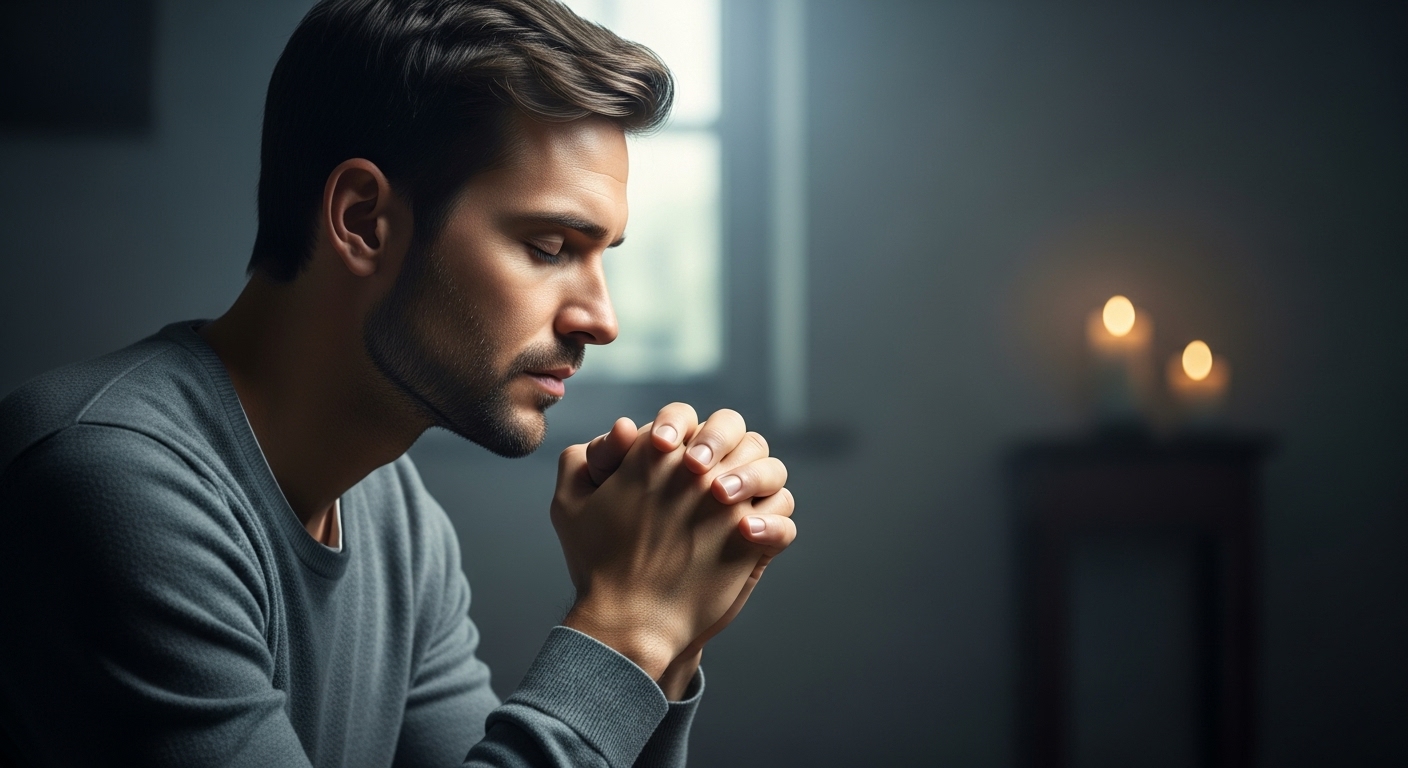 Ilustração de uma pessoa lendo a Bíblia, com uma luz emanando das páginas