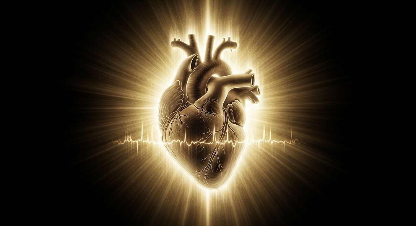 Ilustração de uma figura em adoração, com luz espiritual e elementos de verdade divina