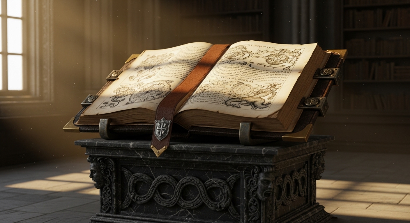 Ilustração de uma bússola apontando para uma luz divina, simbolizando propósito